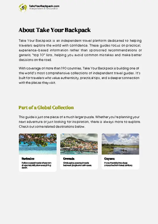 example page 1 from our offline Travel Guide for Trinidad and Tobago